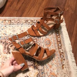 Forever 21 Pumpkin Suede Heels